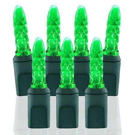 Pro Christmas M5 Led Holiday Lights - 70 Bulbs, 23.3Ft - Professional Grade Indoor Outdoor Diamond Cut Sparkle Light Strings For Home Decorations And Christmas Trees - Green