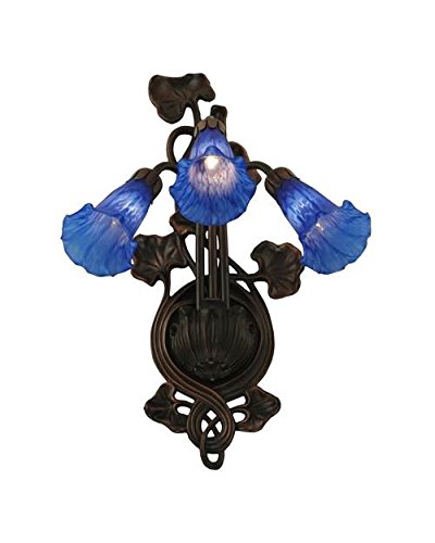 MEYDA 17234 Pond Lily 105 in W 3 Light Wall Sconce - Blue