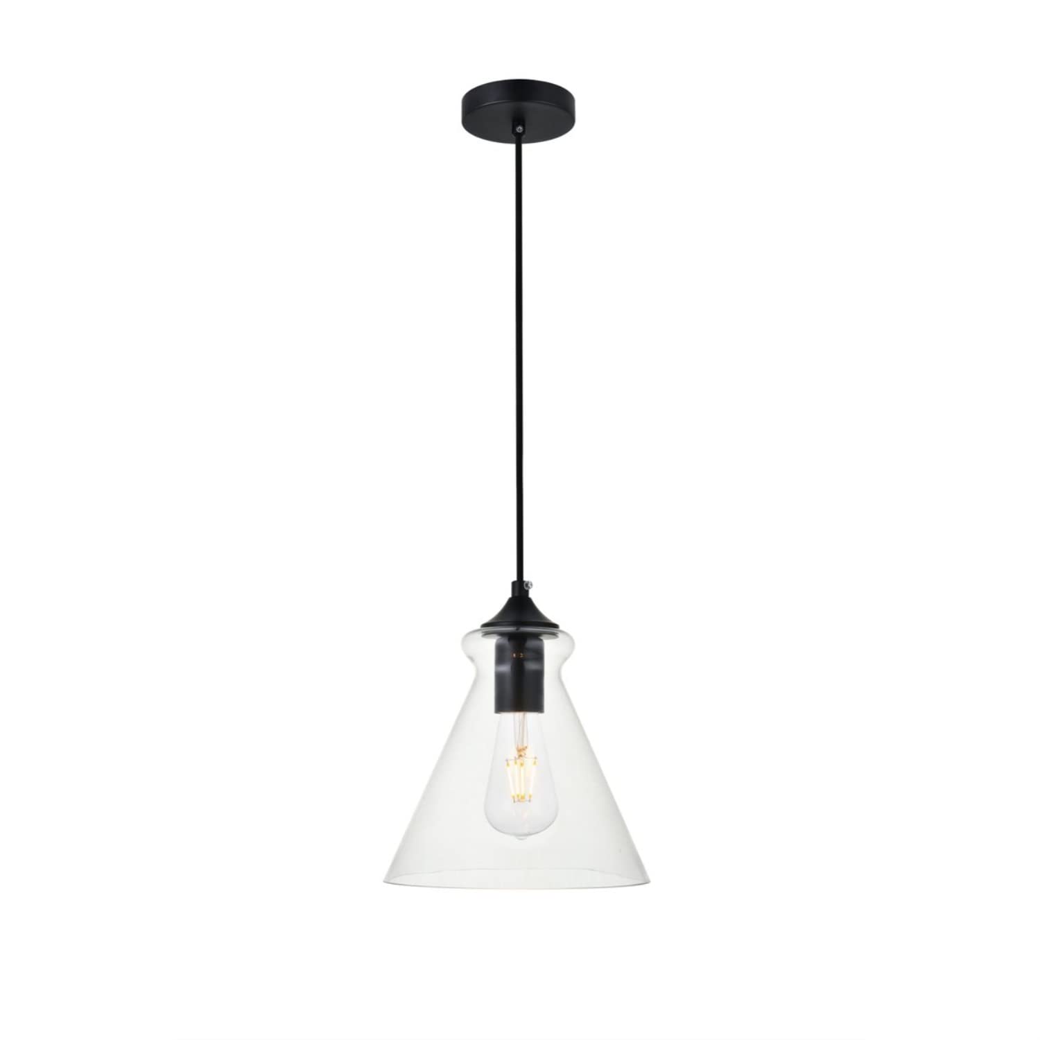 Living District Destry 1 Light Brass Pendant with Clear Glass