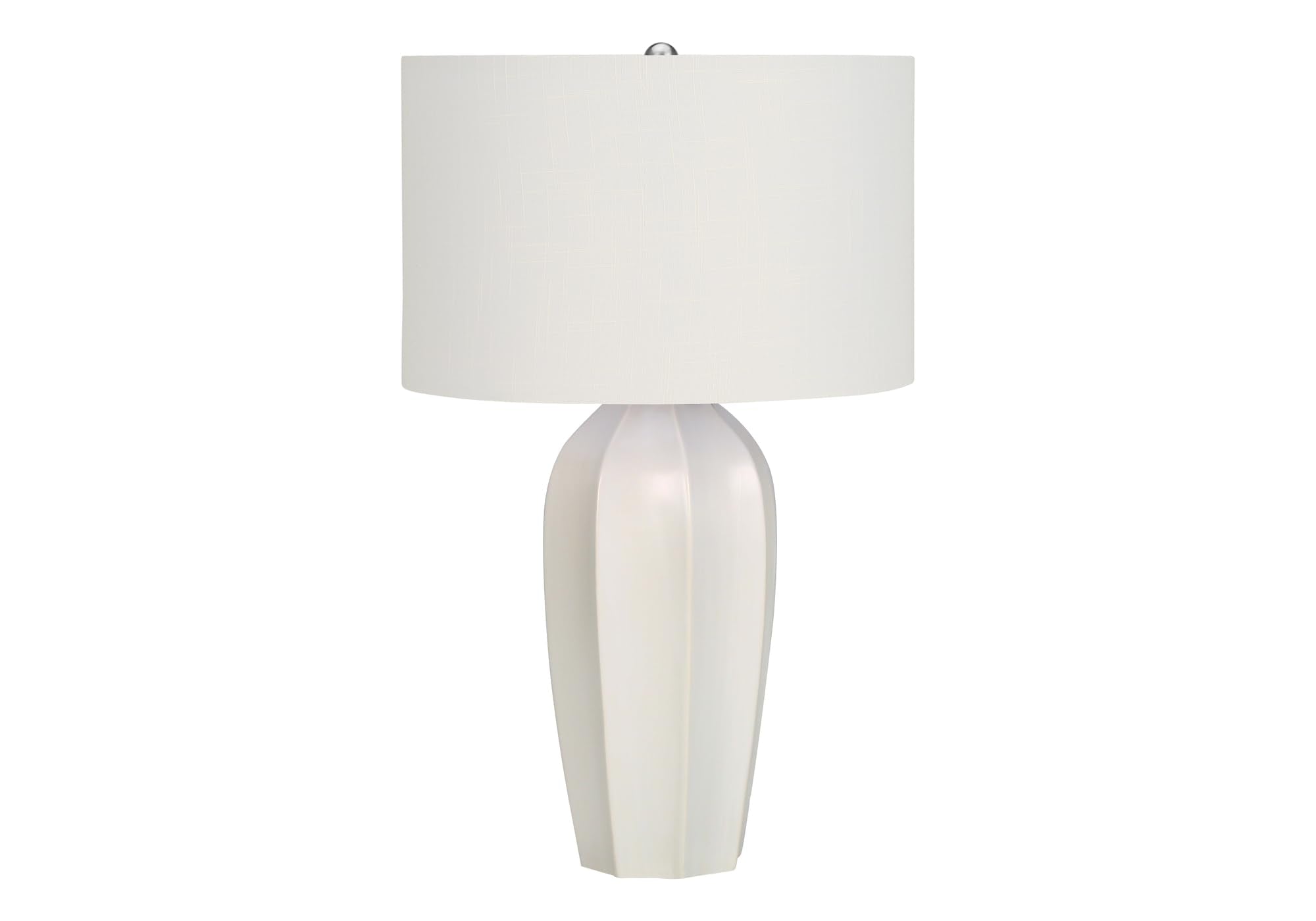 Monarch Specialties Table Lamp, Modern Cream Ceramic, Ivory Shade, 27inH, 16.5inL x 16.5inW, Model I 9731
