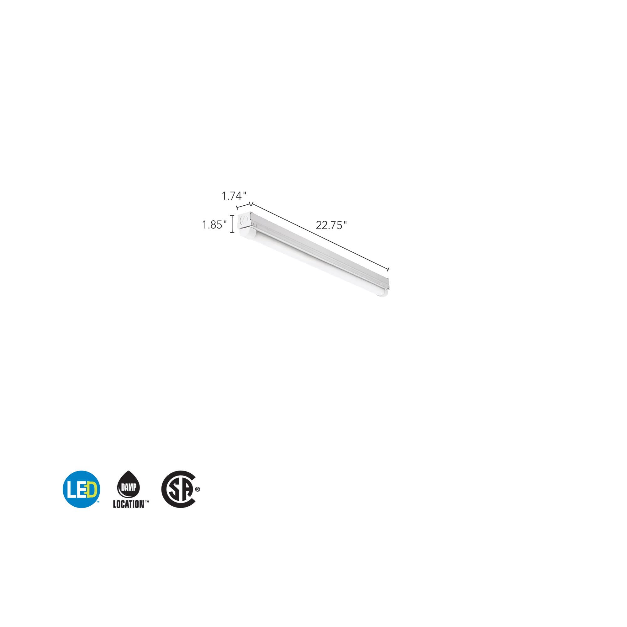 Lithonia Lighting 2Ft Light Fixture, Led Strip Light, 120V, 4000K Cool White Light, 2-Foot, 1-Light, White (Mnsl L23 1Ll 120V 40