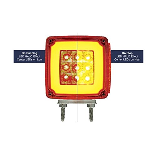 United Pacific 37124 Led Double Face "Glo" Turn Signal Light - Double Stud - Driver, 1 Pack, Chrome