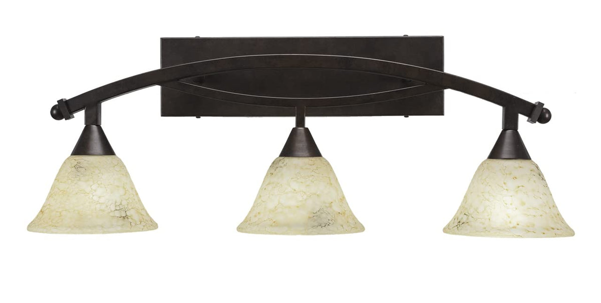 Toltec Lighting Bow 3 Light Bath Bar In Bronze (173-Brz-508)