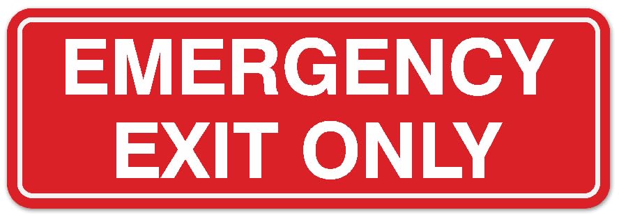 Signs ByLITA Standard Emergency Exit Only Sign - Easy Installation | Durable Wall or Door Sign (Red) - Medium
