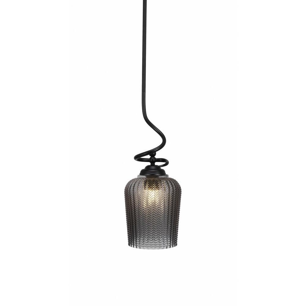 Toltec Lighting Capri 1 Light Pendant in Matte Black (900-MB-4282)