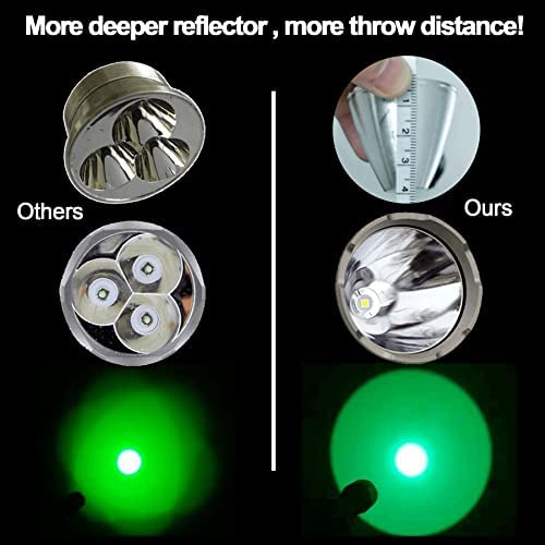 VASTFIRE 350 Yard LED Green Flashlight Kit - Hog Predator Long Range Night Hunting Light - Dual Pressure Switch - Barrel Scope M