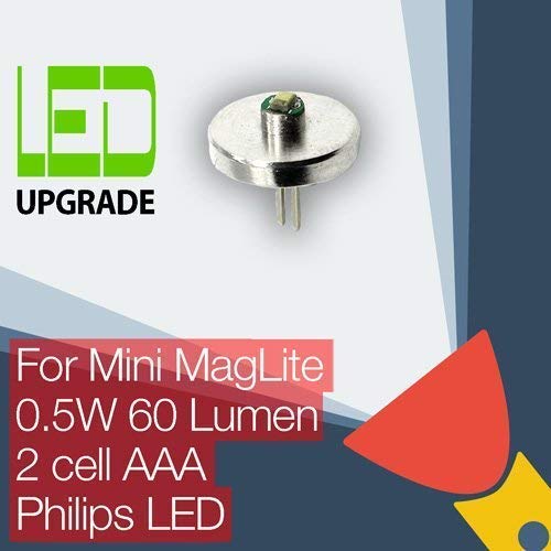 TorchUpgrades Mini MagLite LED Conversion/Upgrade Bulb for Mini MagLite Torch/Flashlight 2AAA Cell Philips LED Compatible/Replac