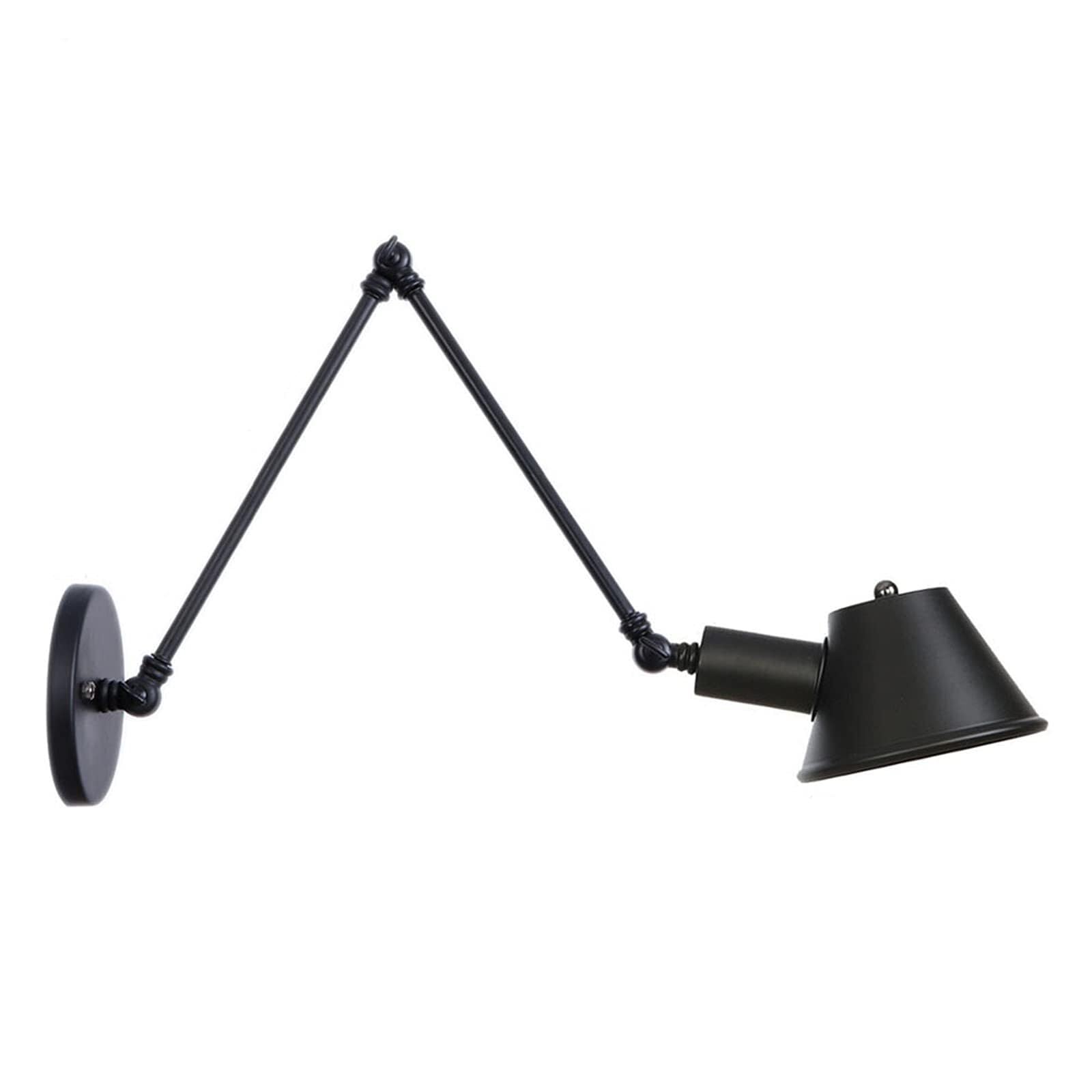Black Vintage Swing Arm Wall Lamps: Adjustable Wall Mounted Reading Lights for Bedroom Hallway, Antique Industrial Wall Sconces