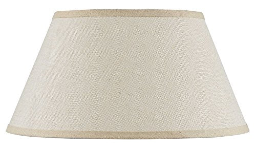Cal Hardback Fine Burlap Shade, Light Tan, Fabric, 9.25inx18inx18in, Model CALSH-8111-18M