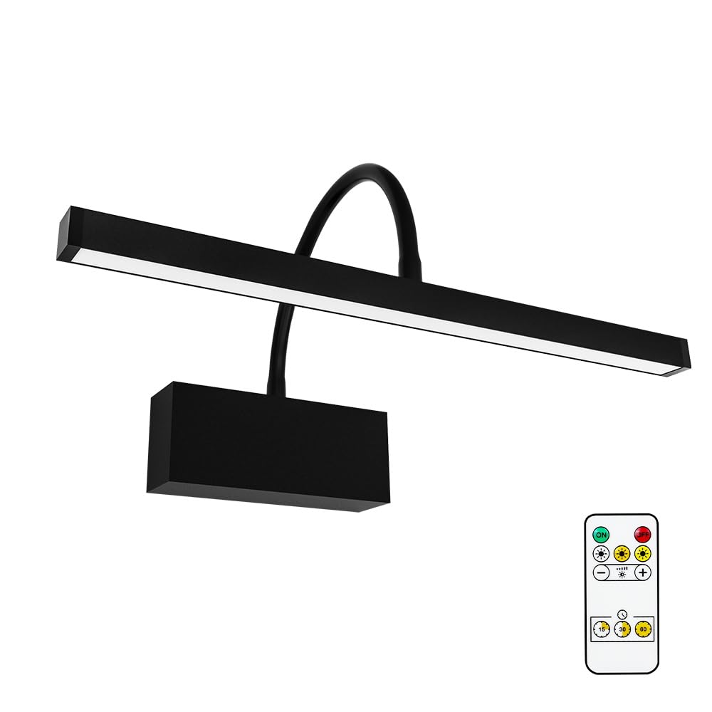 Picture Lights for Wall Battery Operated, 16 inch Art Lighting for Paintings, Wireless Rechargeable Dimming Gallery Light with A