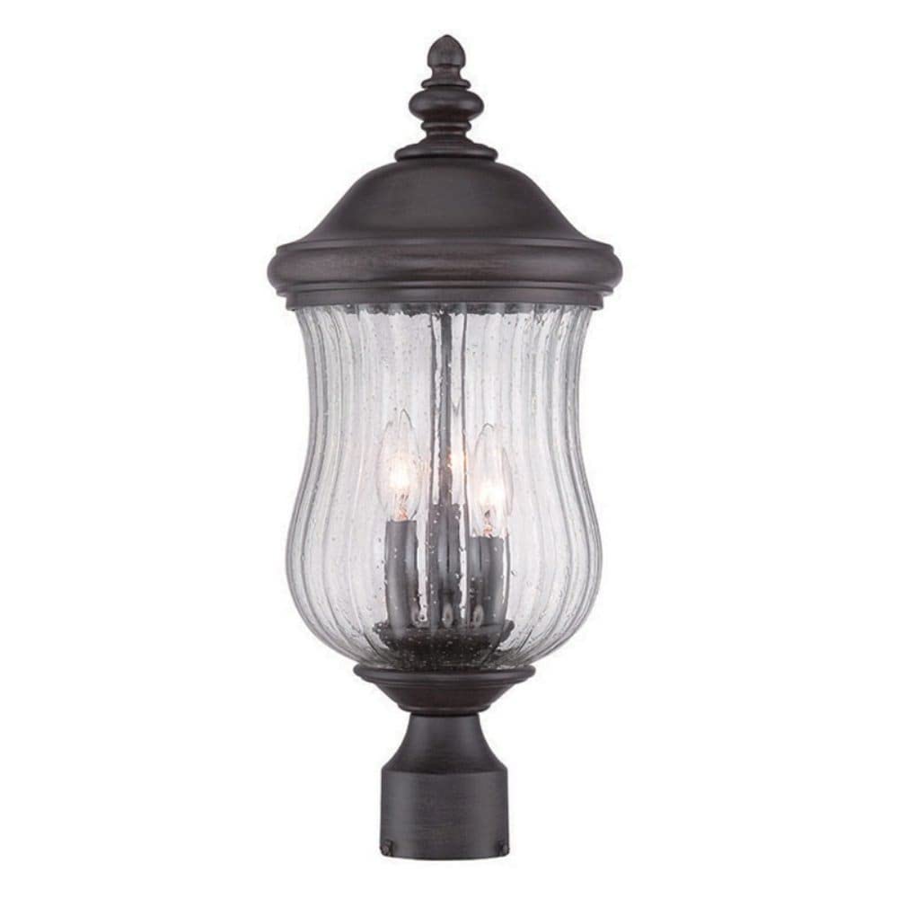 Acclaim Lighting Bellagio 3-Light Outdoor Post Lantern Fixture, Black Coral Finish