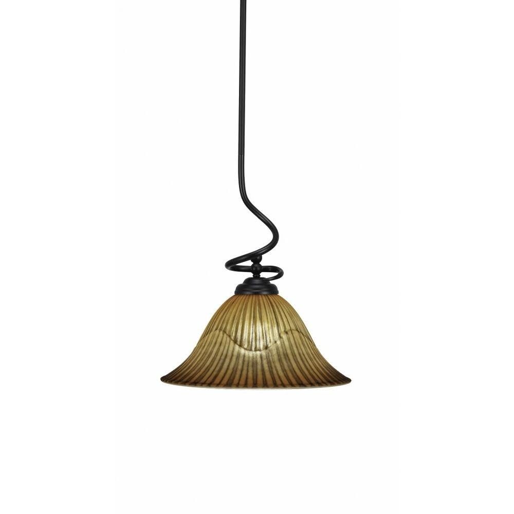 Toltec Lighting Capri 1 Light Pendant in Matte Black (900-MB-58319)