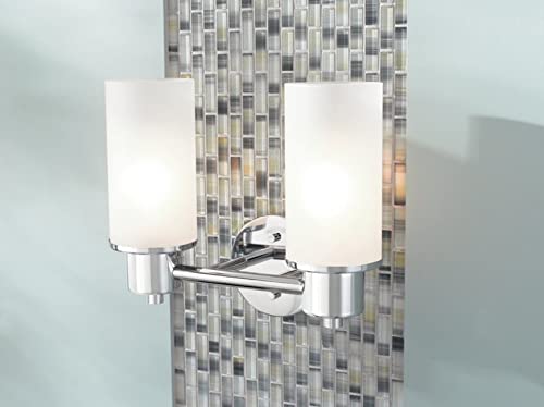 Moen Dn0762Bg Iso 2-Light Dual-Mount Bath Bathroom Vanity Fixture With Frosted Glass, Brushed Gold