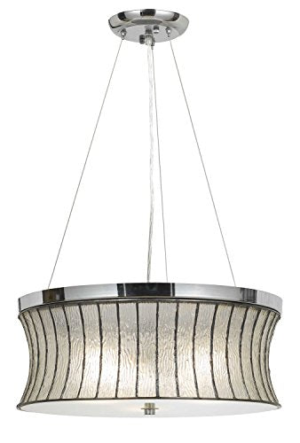 Cal Lighting Fx-3546/1P Transitional Three Light Pendant From Pendant Collection In Pewter, Nickel, Silver Finish, 18.00 Inches