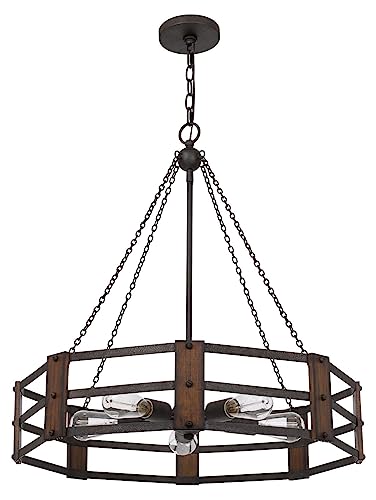 Cal Provo Metal Chandelier, 27in Height, Iron Finish, 26.5inW x 27inH, Model FX-3766-5