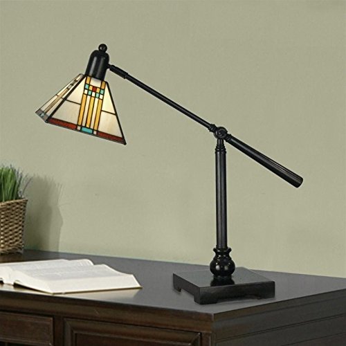 Dale Tiffany One Light Table Desk Lamp TT90492, Bronze Finish, 7 inches, Resin Material