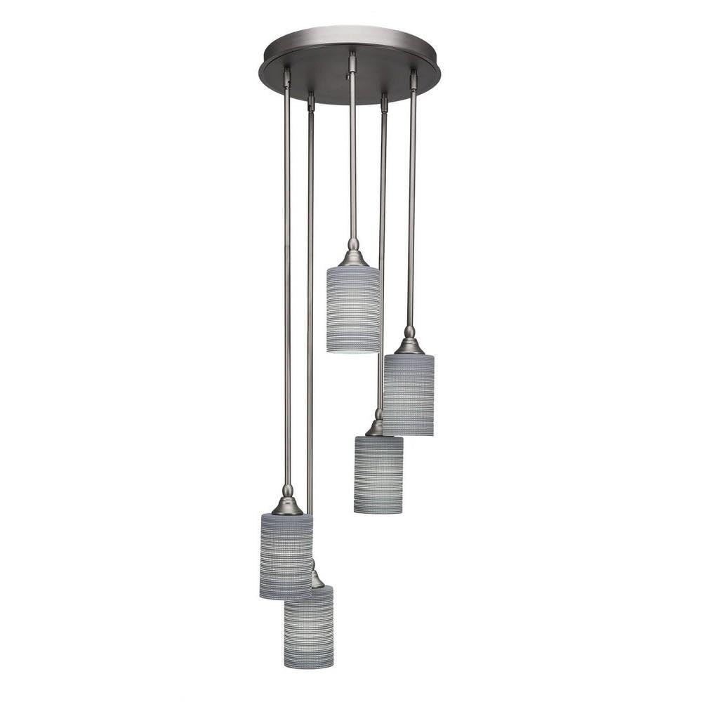 Empire 5 Light Cluster Pendalier In Brushed Nickel (2145-Bn-4062)