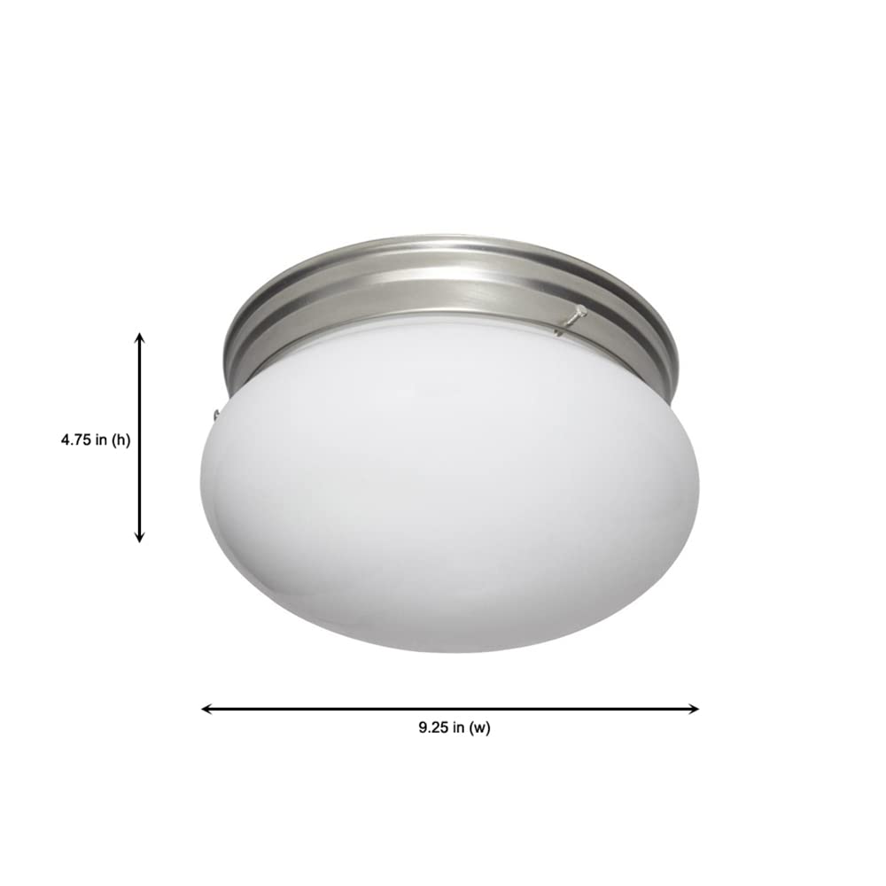 Designers Fountain 9 In 2-Light Ceiling Light With Frosted Glass Shade, Pewter, 4732-Pw
