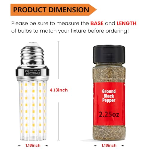 FanNicoo LED Corn Light Bulb, 150W Equivalent, 2500 Lumen, 4000K Neutral White, E26/E27 Base, Pack of 4