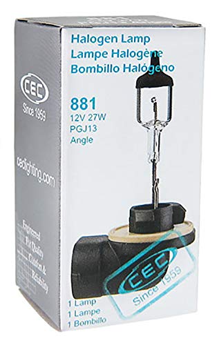 CEC Halogen Bulb 881, Clear White, Metal Construction