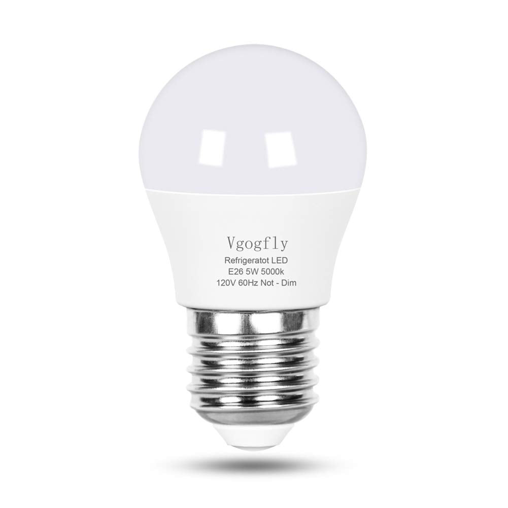 Vgogfly Led Refrigerator Light Bulb 40W Equivalent 120V A15 Fridge Waterproof Bulbs 5 W Daylight White 5000K E26 Medium Base Fre