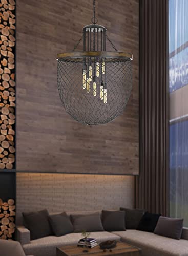 Cal Lighting Fx-3718-9 Transitional Nine Light Chandelier From Marion Collection In Bronze / Dark Finish, 31.50 Inches