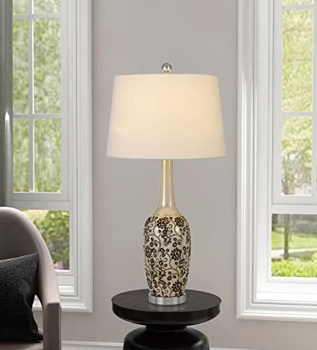 Cal Lighting Bo-2914Tb-2 Transitional Two Light Table Lamp From Paxton Collection In Pewter, Nickel, Silver Finish, 15.00 Inches