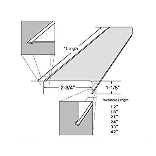 Import 18&quot; Replacement Lens/Cover/Diffuser For Low Profile T5 Series Under Cabinet Fluorescent Fixture. Size: Depth - 2-3/4&quot; X Height - 1-1/8&quot; X Length - 18&quot;