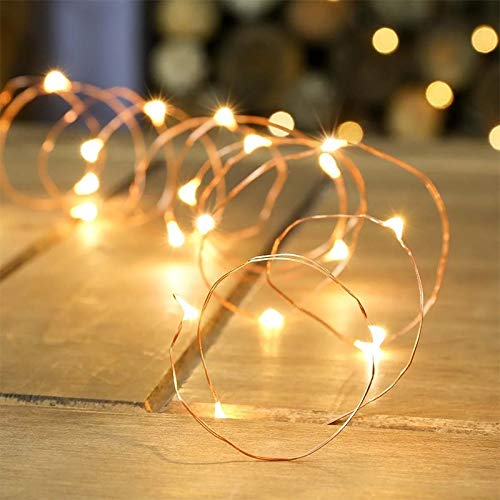 koopower 4 Pack 50 LEDs Outdoor String Lights, Auto On/Off Battery Operated Fairy Lights 8 Mode Waterproof Copper Wire Lights fo