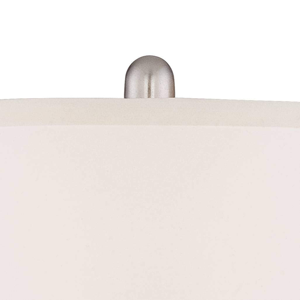 Regency Hill Carlton Blair 25'' High Traditional Table Lamps Set Of 2 Wifi Smart Socket Silver Brushed Nickel Finish Metal Livin