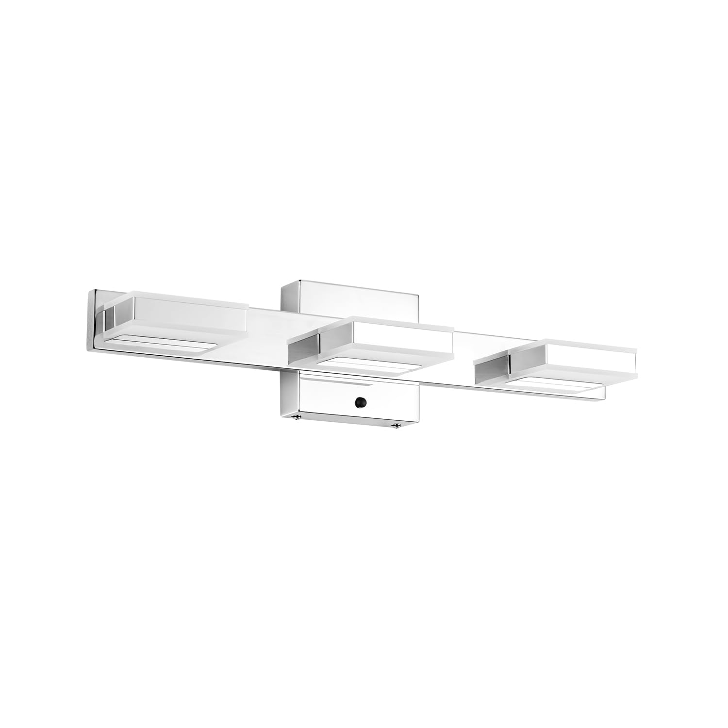 mirrea 20in LED Chrome Vanity Light Fixture, 3-Light, Adjustable CCT 3000K/4000K/5000K, Alloy Steel, Model 6013-3