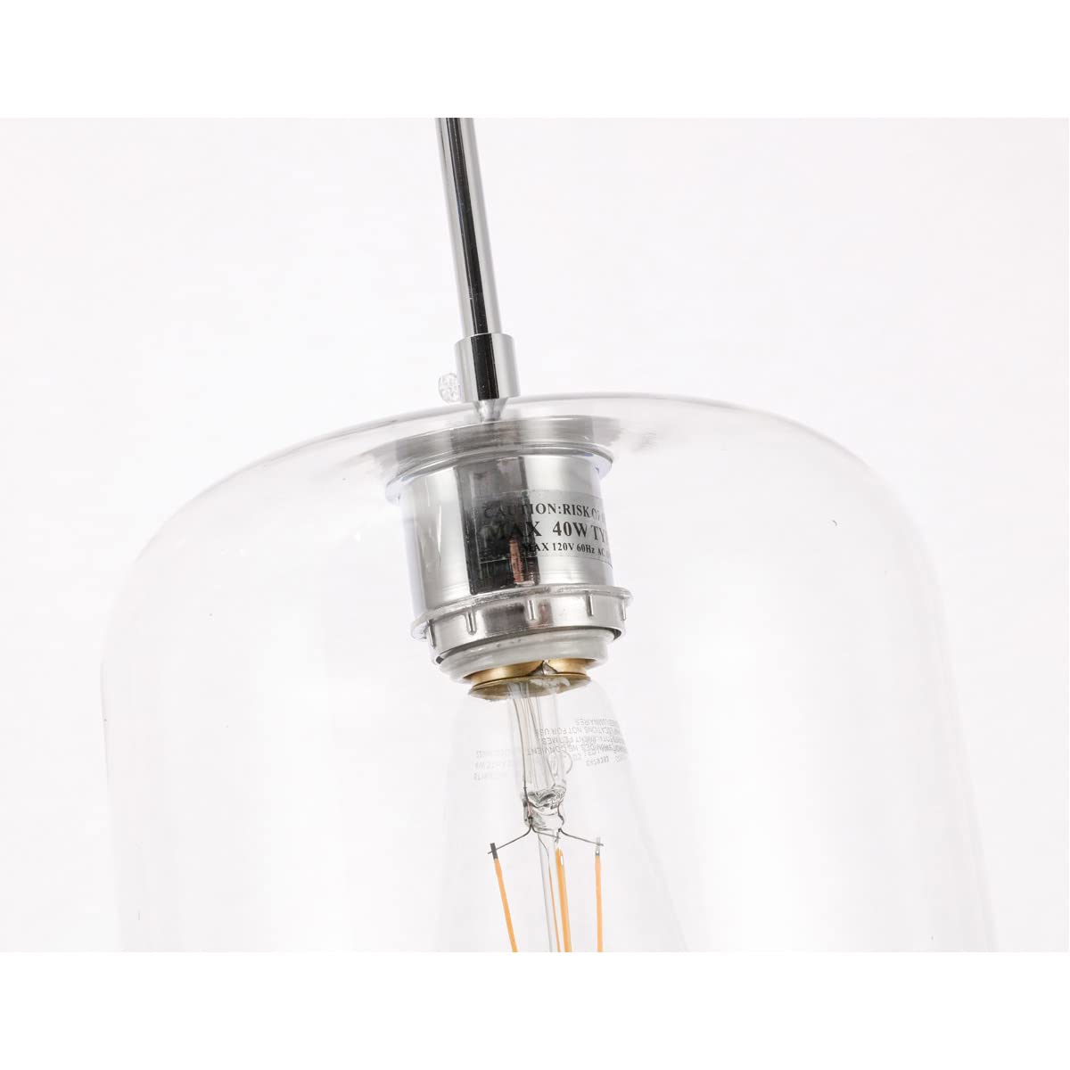 Living District Collier 3 light Chrome and Clear glass pendant
