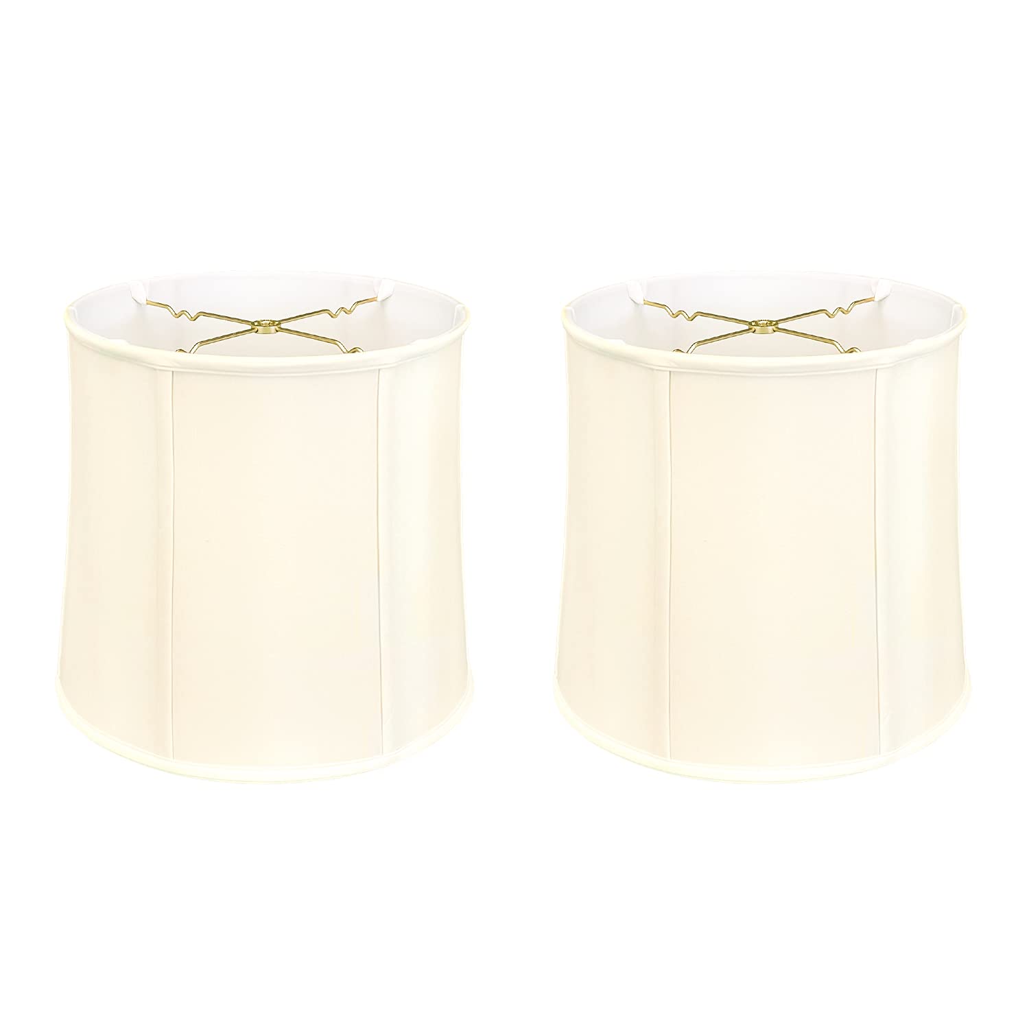 Royal Designs, Inc. Drum Lamp Shade, Faux Silk, 11 x 13 x 11, Eggshell, Model BS-719-13EG-2, 2-Pack