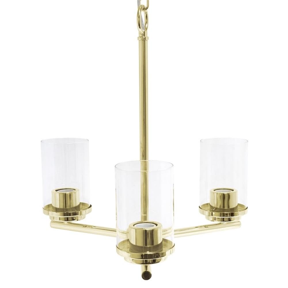 Elegant Designs 3-Light Pendant Chandelier, 15 Glass & Metal, Gold, Model Pt1018-Gld For Kitchen, Foyer, Dining Room