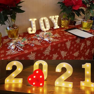 Ausaye Led Letter Lights - Alphabet Night Light Sign, White Plastic For Home Party Wedding Decoration (H)