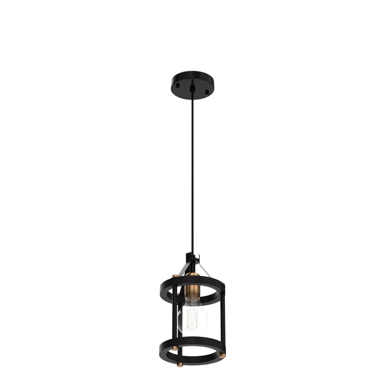 Mo&Ok Vintage Chandelier Set Of 3, Black Wooden Metal Pendant Lights For Dining Room & Kitchen