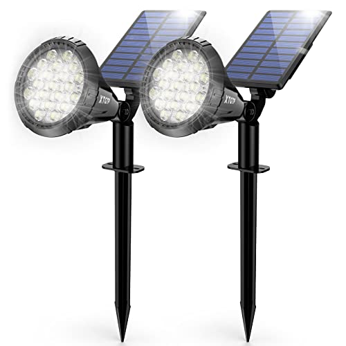 Xtgtp 21 Leds Solar Spot Lights Outdoor, Ip67 Waterproof, Auto On/Off, 2 Pack, Cool White