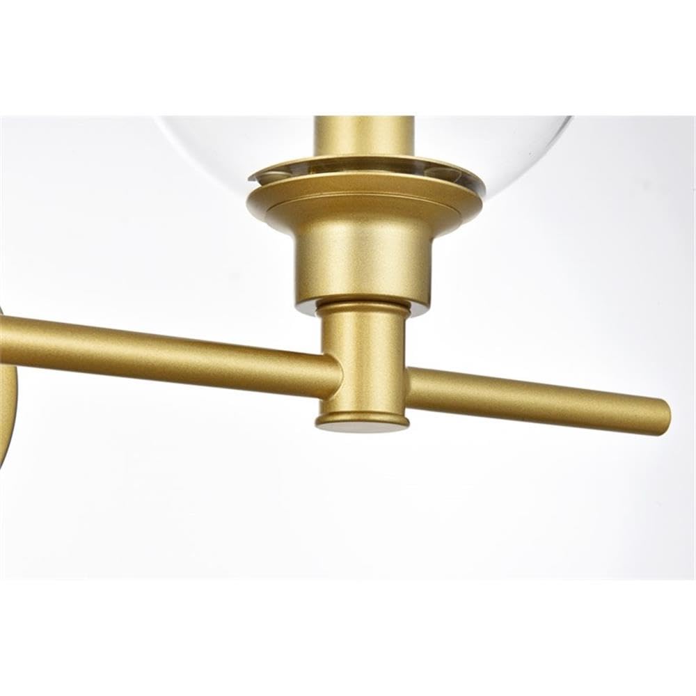 Living District Jaelynn 3-Light Iron & Glass Bath Sconce in Brass/Clear