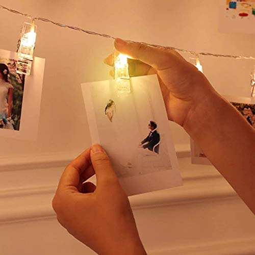 Glimmer Lightings Photo Clip String Light for Home Decoration, Bed Room Decor, Birthday Party, Diwali, Christmas - Warm White, 1
