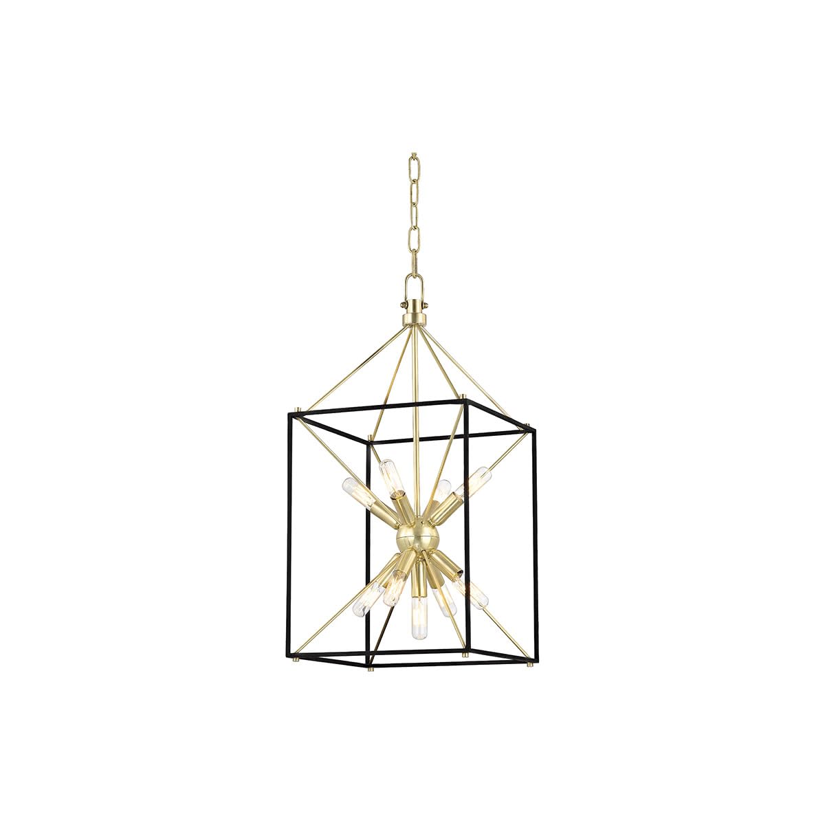 Hudson Valley 8912-AGB Transitional Nine Light Pendant from Glendale Collection in Brass - Antique Finish, 12.25 inches