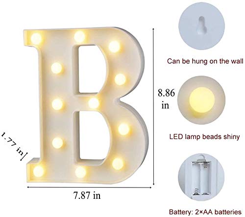 MIRADH LED Marquee Sign Light Up Alphabet Letter B Lights for Wedding Birthday Party Christmas Home Bar Decoration; Diwali (Warm