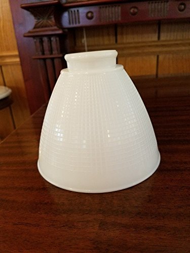 B&P Lamp White Opal Glass Reflector Shade 6 Inch Diameter Waffle Pattern Model 8390ALS