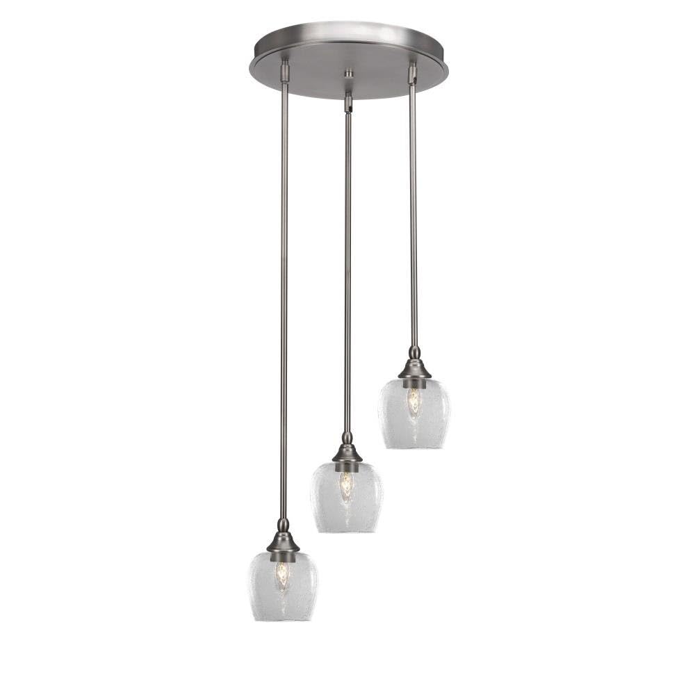 Empire 3 Light Cluster Pendalier in Brushed Nickel (2143-BN-4810)