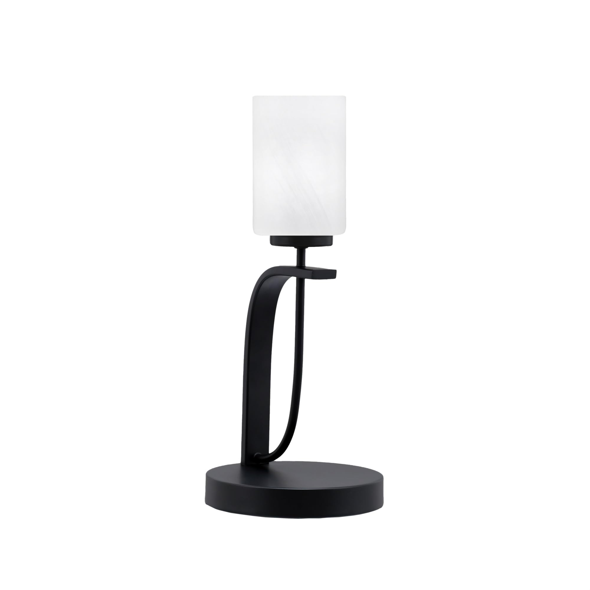 Cavella 1 Light Accent Lamp Shown in Matte Black Finish with 4&quot; White Marble Glass