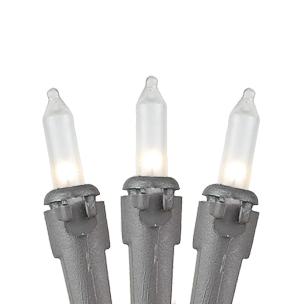 Novelty Lights 50 Feet 100 Bulbs Traditional Incandescent Mini Lights, Frosted On Brown Wire With 6 Spacing, Commercial Grade An