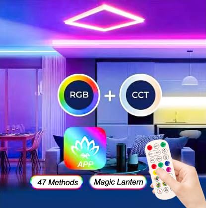 2X2 Ft Rgb Multicolor Edge-Lit Frame Led Panel Lights Remote & App Controlled 40W 4400Lm Color Changing Led Panel Light Smart 2.