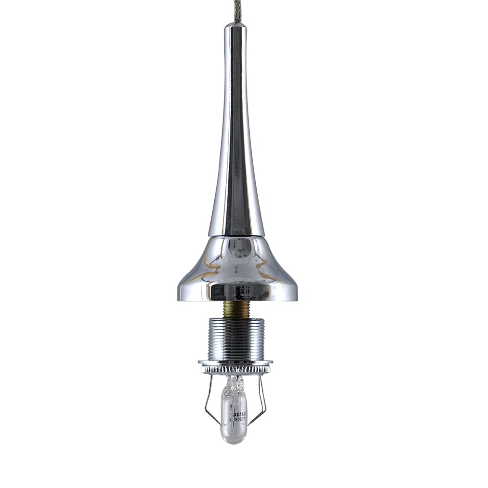 Jesco Lighting QASS14CH12 Pendant Socket Set, 12-Foot Cable, Chrome Finish, 50W, Style 14