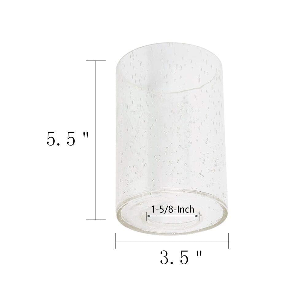 Eumyviv A00001 Cylinder With Bottom Clear Bubble Glass Lamp Shade