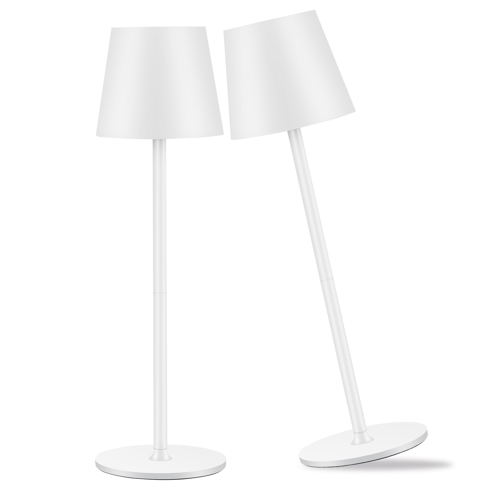 Zoeger Cordless Table Lamp, Portable LED, 6000mAh Battery, 3 Color Dimming, 13 inches, White, Model DD2White