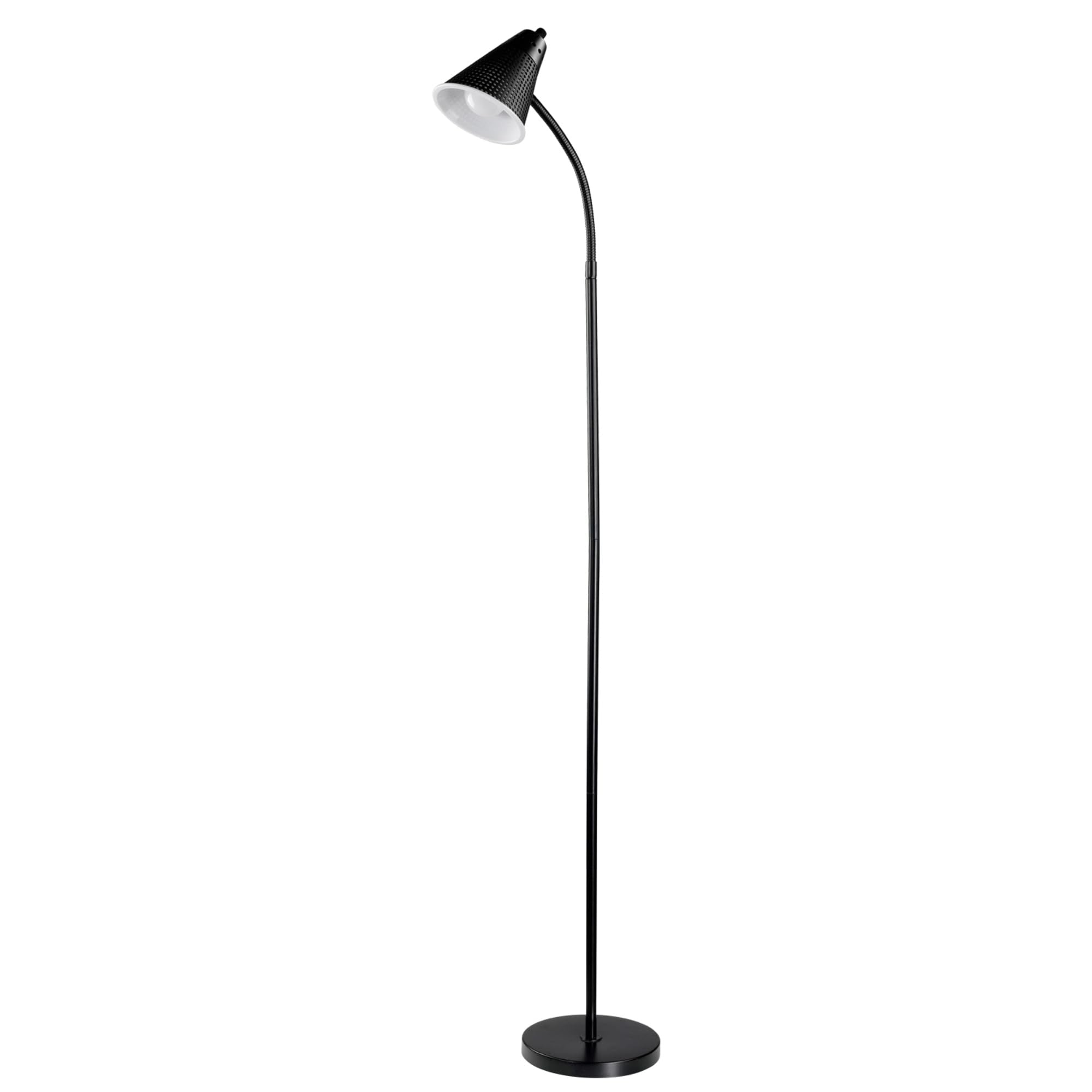 Globe Electric 12708 59'' 1-Light Led Floor Lamp, Black, Matte Finish, Plastic Mesh Shade, Led Bulb Included, Floor Lamp For Liv